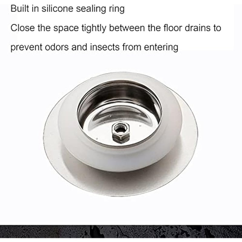 Floor Drain, 10x10cm Pedal Floor Drain Stainless Steel Shower Deodorant Bounce Shower Drain for Bathroom Kitchen - Image 3